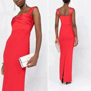 Solace London The Calluna Maxi Dress in Red Size 12 US Red